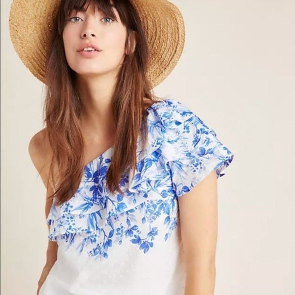 NWT Maeve Anthropologie Athena One-Shoulder Blouse